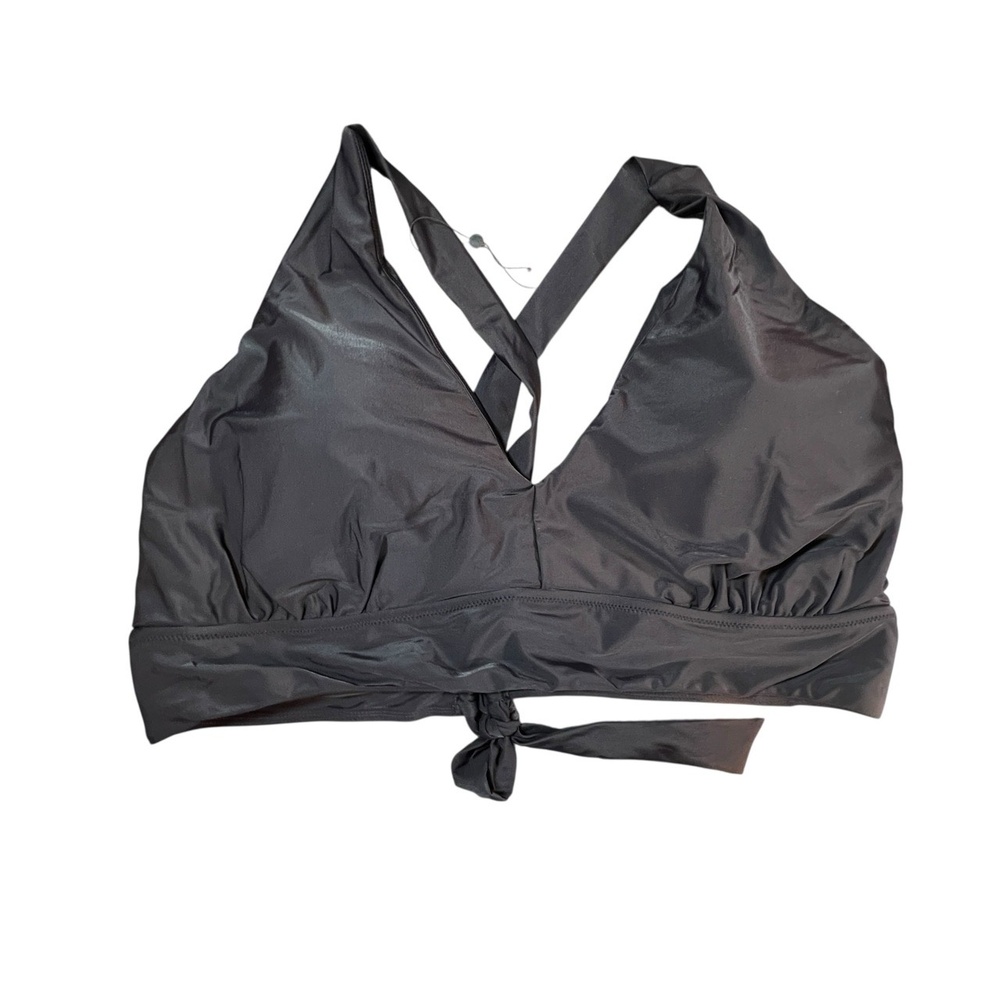 Universal Standard Bikini Top Black Tie Back Cross Strap Size S / 14-16 New
